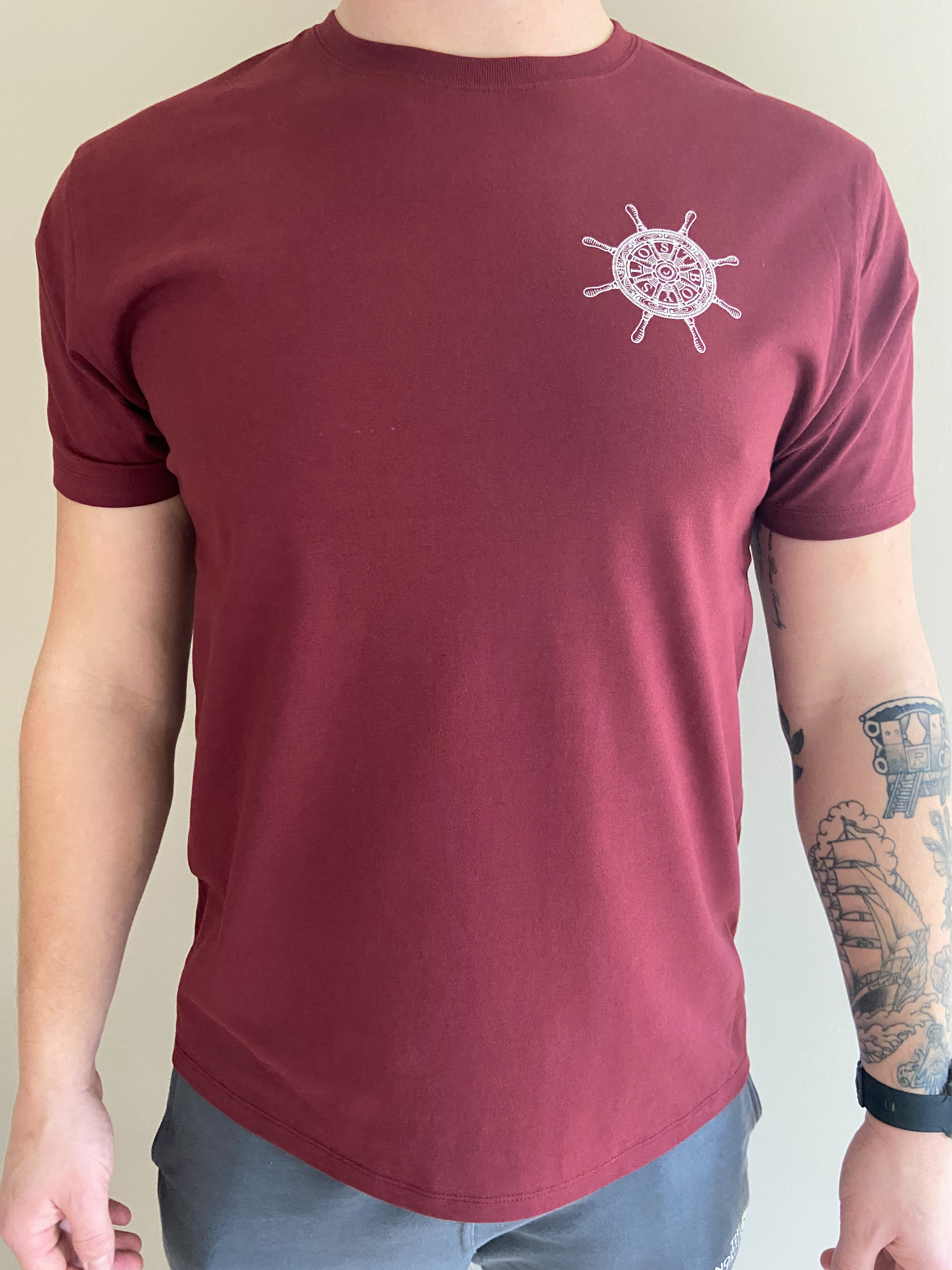 WHEELHOUSE TEE (BURGUNDY)